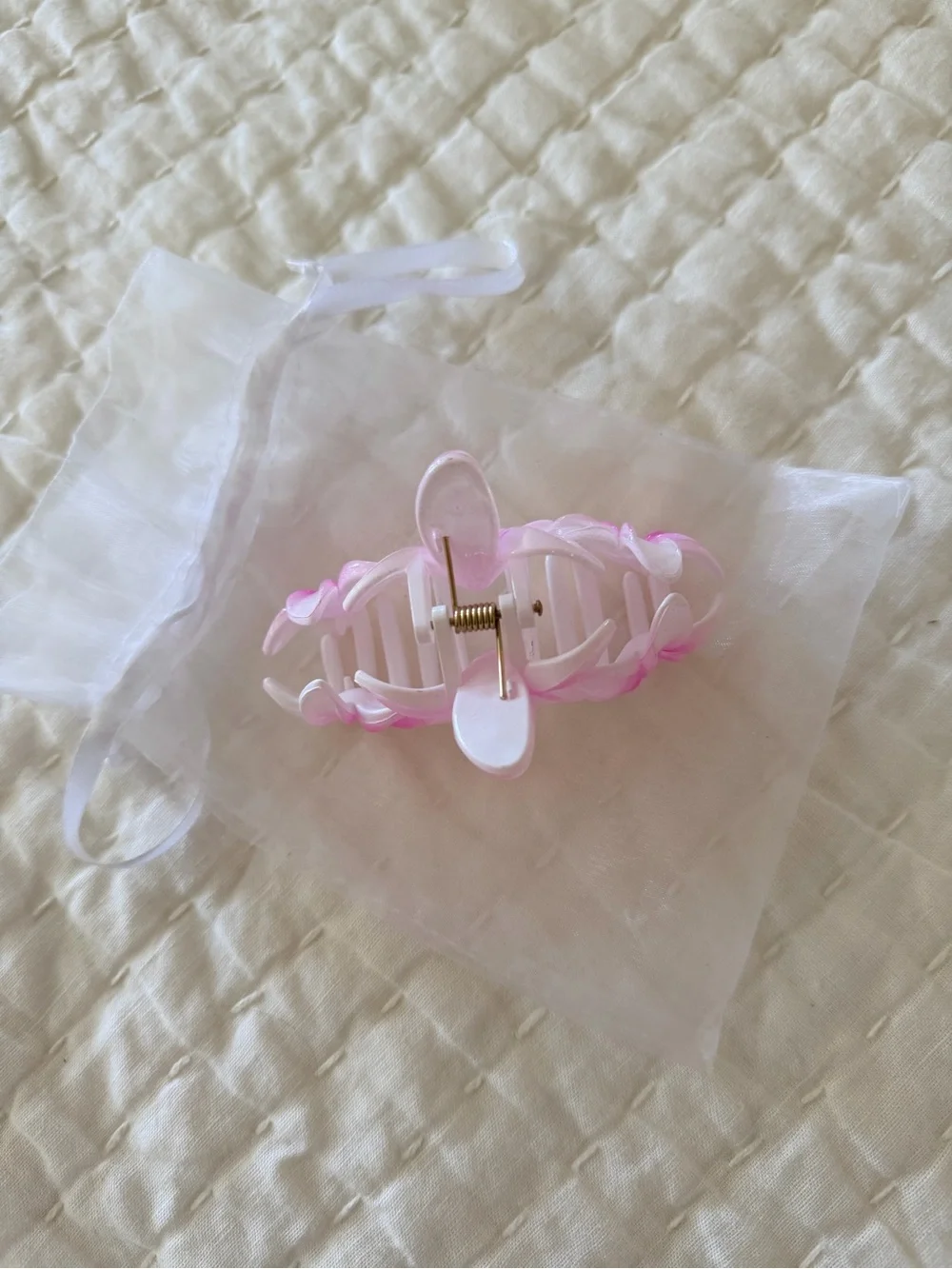 Pink Floral Kids Hair Clip Set - Cute Plumeria Design